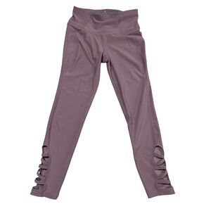 Apana Womens Purple Lattice Cutout Leggings Size Small‎ Activewear Athleisure